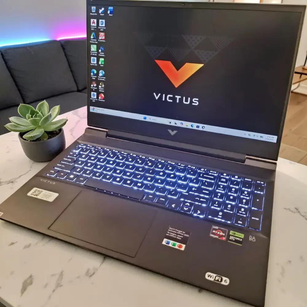 HP Victus 16 Ryzen 7 Ram 16/512gb Ssd Dual Vga Nbidia Rtx Siap Pakai