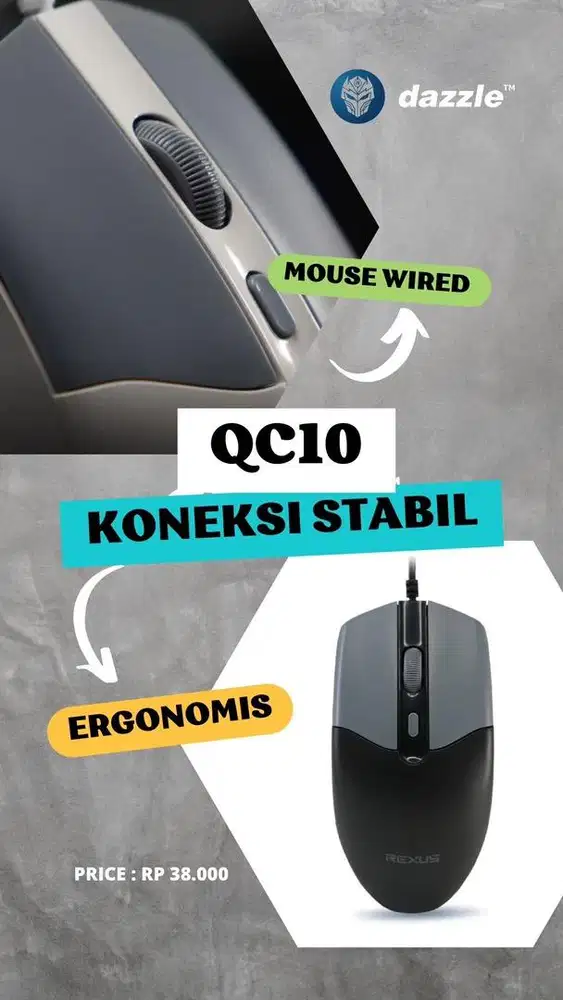 Rexus QC10 mouse wired office