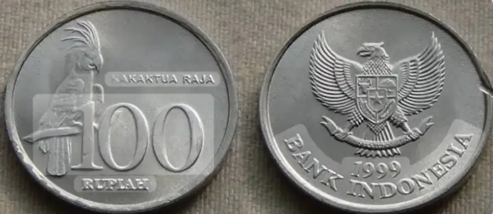 Koin 100 Rupiah Indonesia Tahun 1999 Bergambar Kakatua Raja