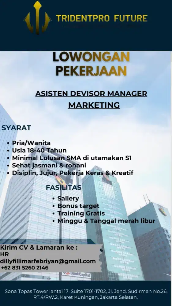 Loker Asisten devisor manager