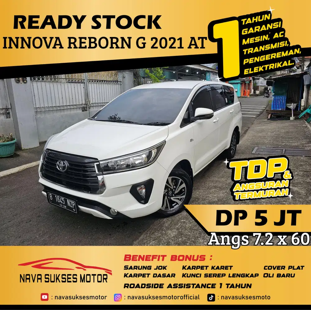 TDP 5 Jt Angs Termurah New Innova Reborn G 2021 Matic Putih Low Km