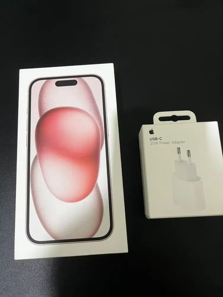 Iphone 15 Warna Pink 128 GB IBOX & Adaptor Ori IBOX (Baru Masih Segel)