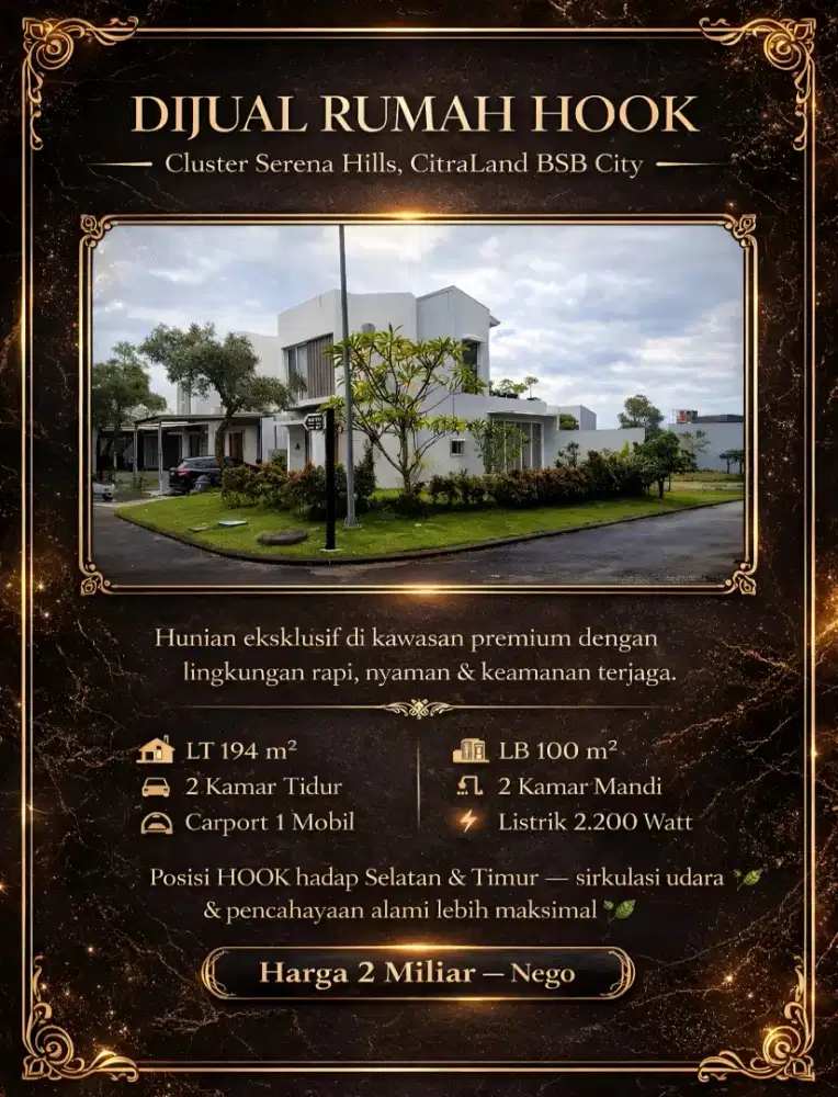 RUMAH DIJUAL SERENA HILL CITRALAND BSB SEMARANG