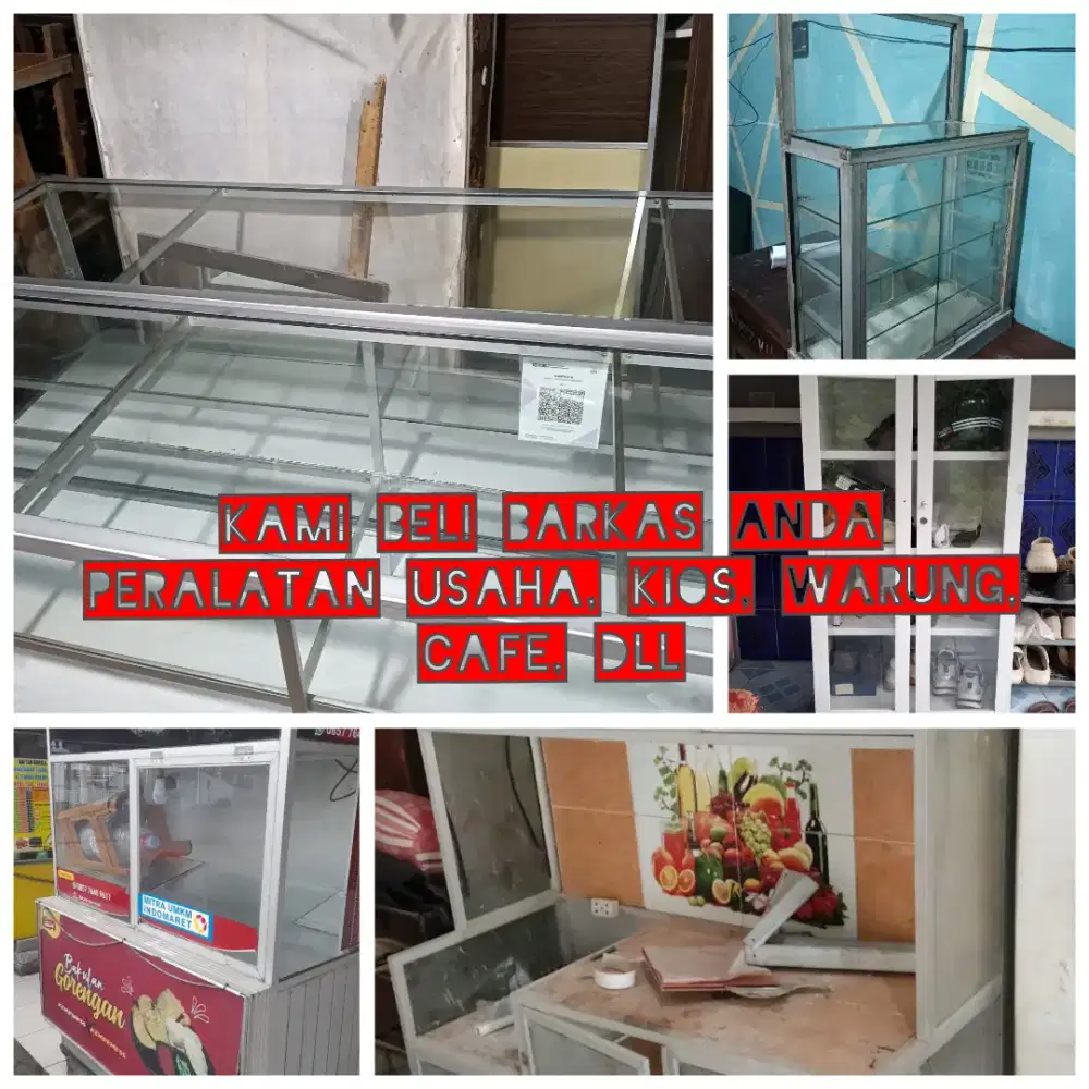 Terima Terus Barkas Perlengkapan usaha, Etalase toko, Rak Gondola, dll