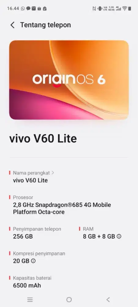 Jual Vivo V60 lite