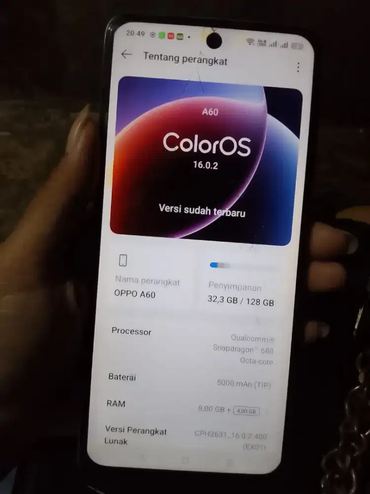 Oppo a60 Ram 8 dijual murah