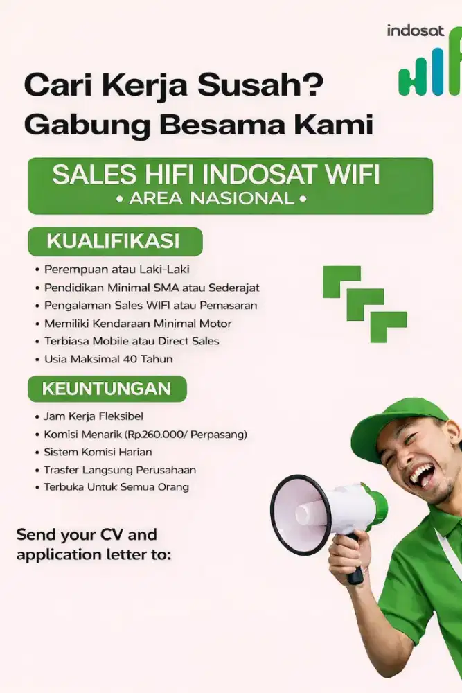 Lowongan kerja Sales Wifi