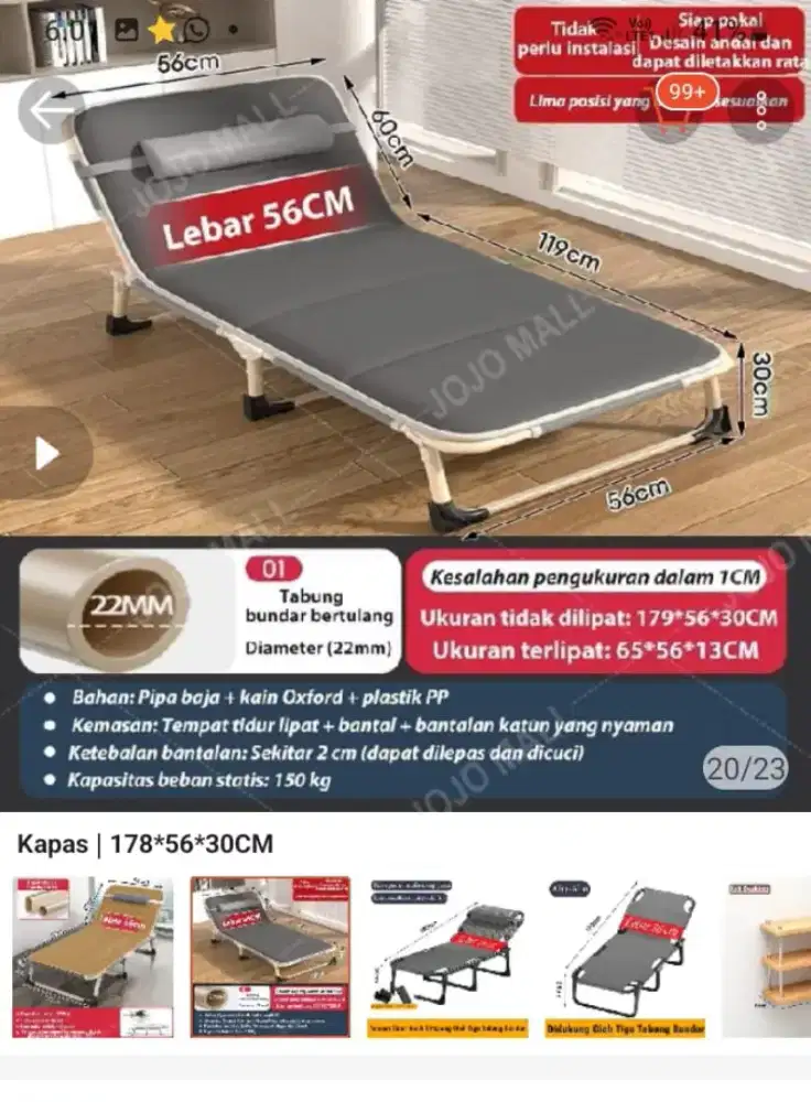 Kursi lipat 100%kondisi baruu