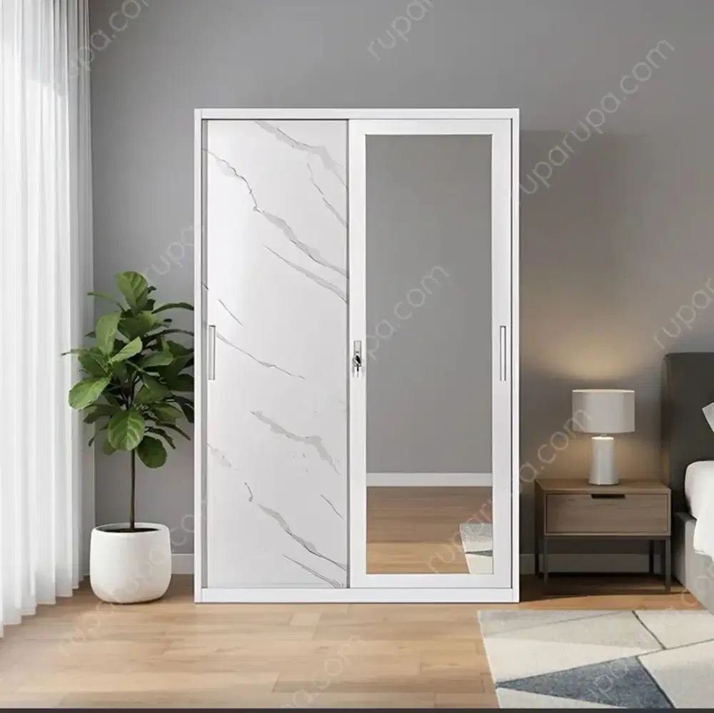 Informa Lily Lemari Pakaian 2 Pintu Geser - Putih