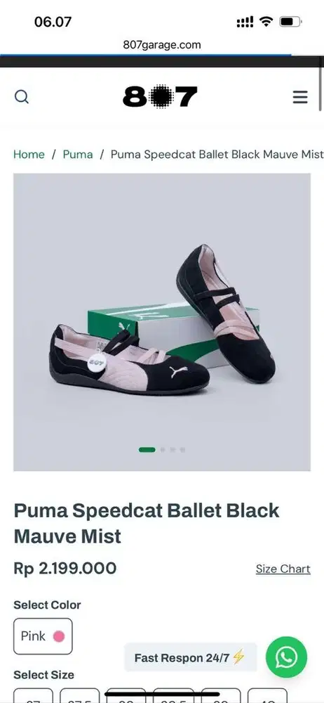 Sepatu Puma Speedcat Ballet Black Pink Mauve Mist Women's