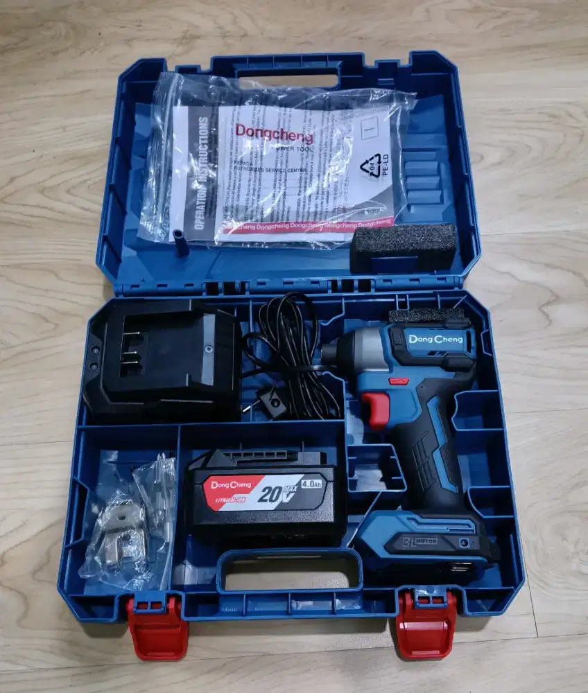 PAKET IMPACT DRIVER BRUSHLESS DONGCHENG DCPL165 KONDISI NORMAL