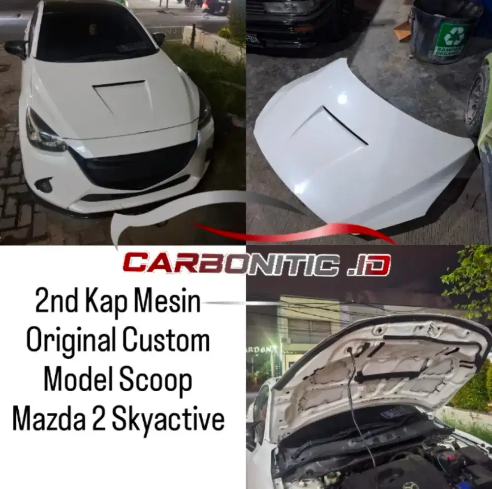 2nd Kap Mesin Original Custom Model Airscoop Mazda 2 Skyactive