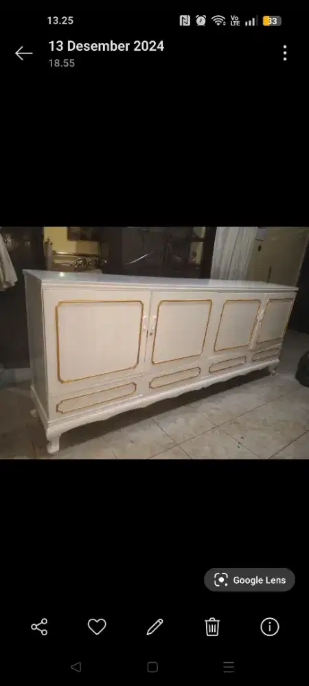 buffet tv kayu tua panjang 2,5 meter