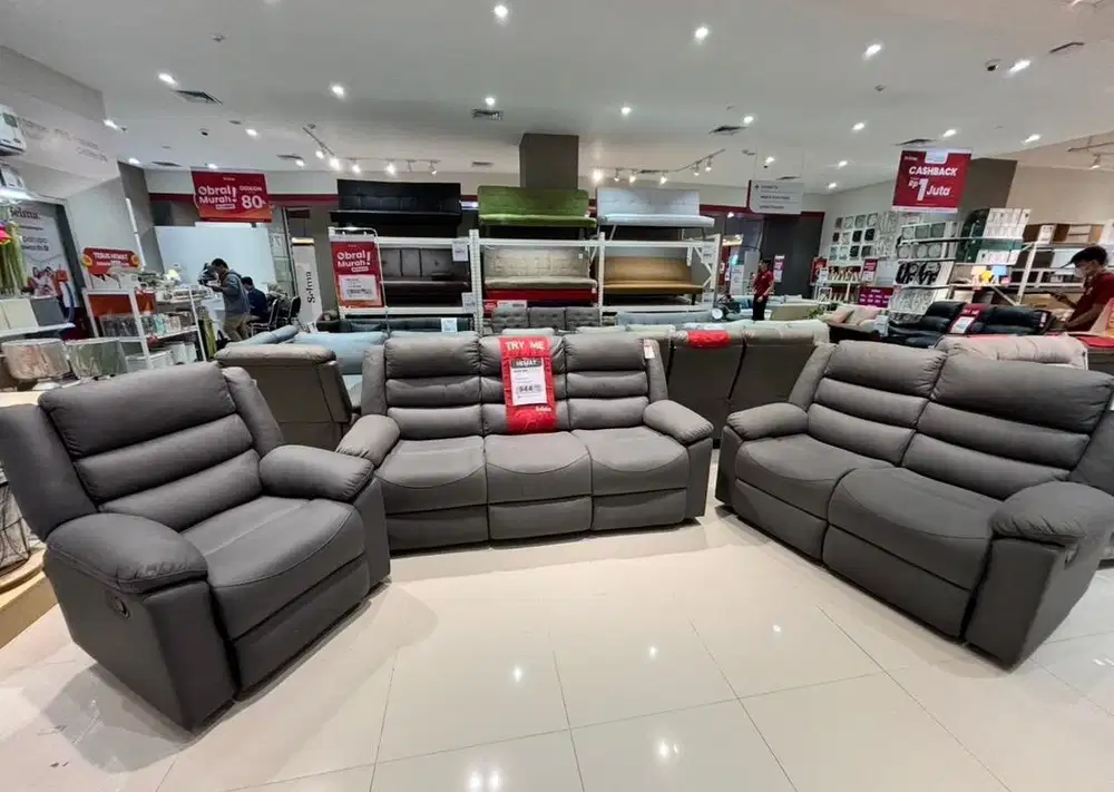Jual baru sofa set recliner lexus 3+2+1 gratis kirim