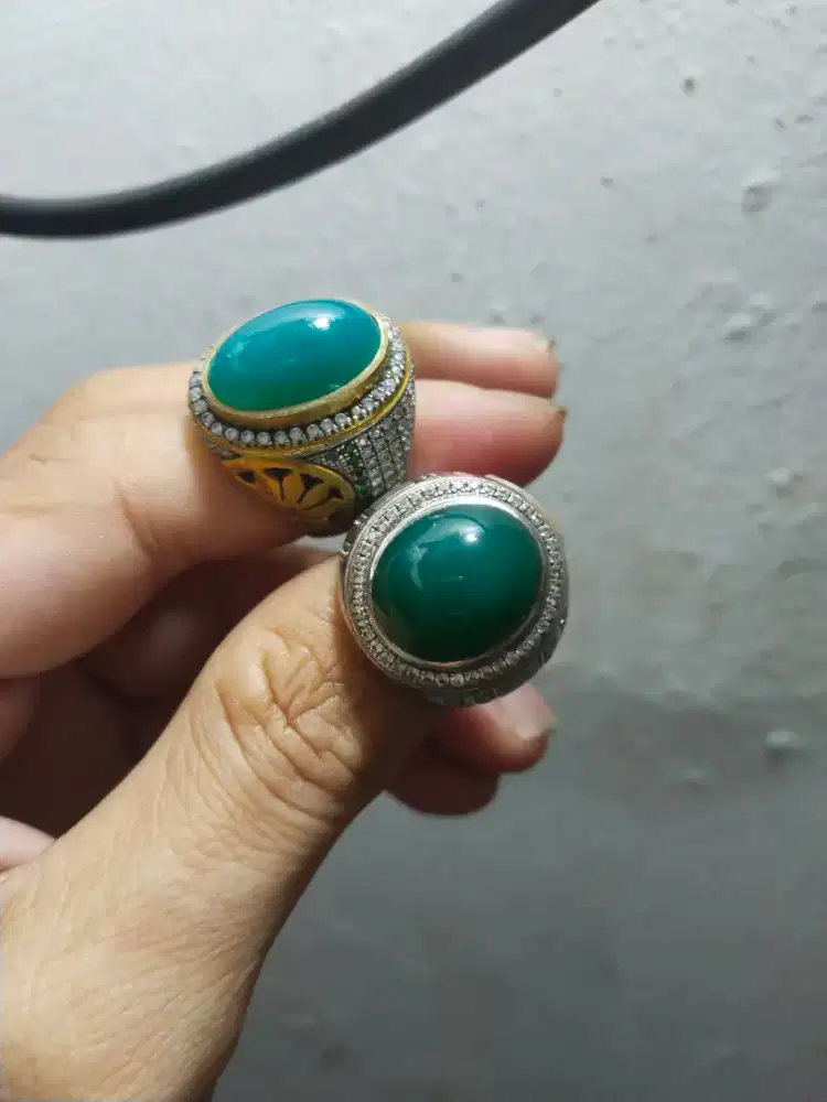 Batu Bacan ring perak 2 pcs