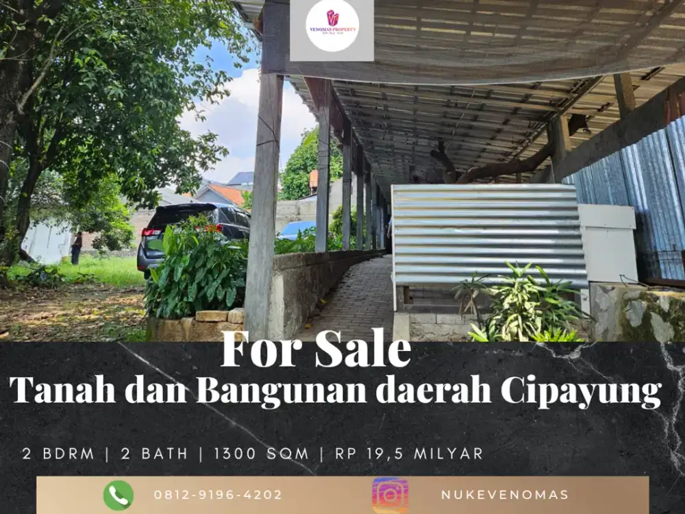 Dijual Tanah dan Bangunan daerah Cipayung, Jak Tim