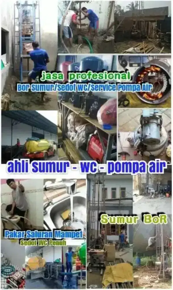 Jasa/ tukang service servis pompa air Sumur bor gali suntik sedot wc