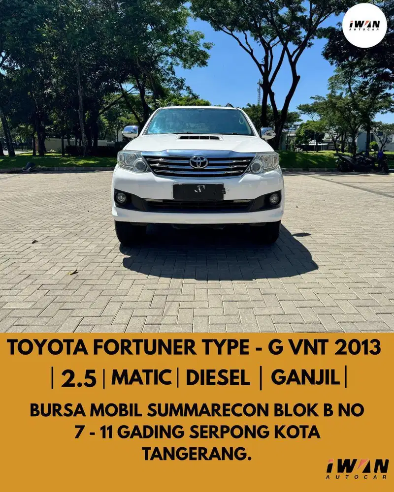 TOYOTA FORTUNER G VNT 2.5 DIESEL AT 2013