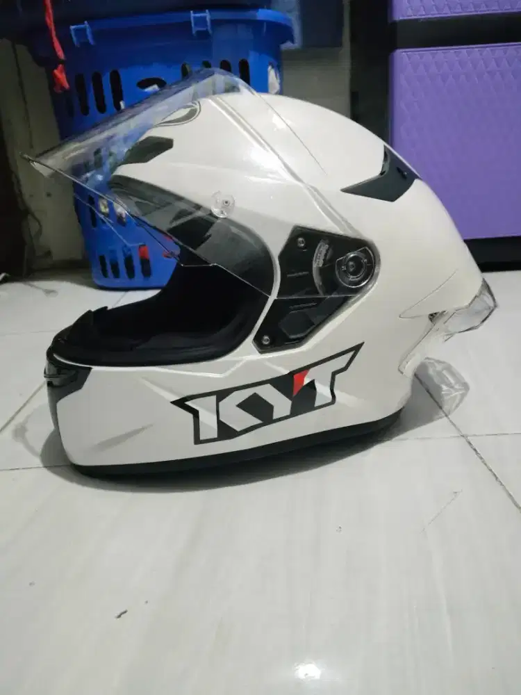 KYT TT COURSE WHITE GLOSSY MULUS