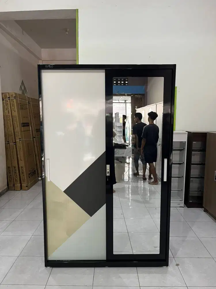 PROMO LEMARI PAKAIAN BESI 2 PINTU SLIDING GRATIS ANTAR