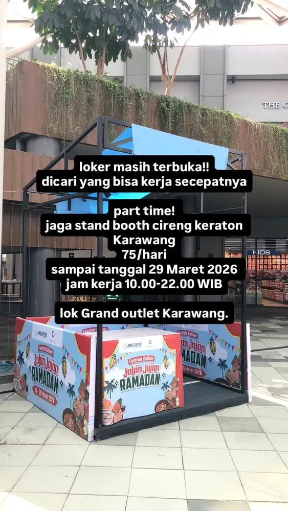 info loker freelance untuk event leberan dari tanggal 19-29 maret 2026