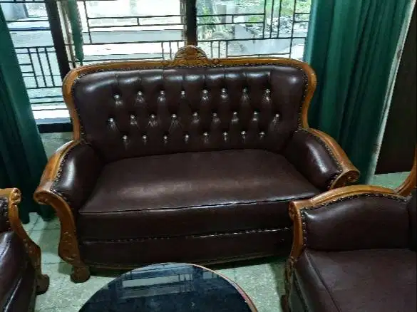 1 Set Kursi Jepara Kayu Jati Asli Lengkap dengan Meja Kaca Jepara