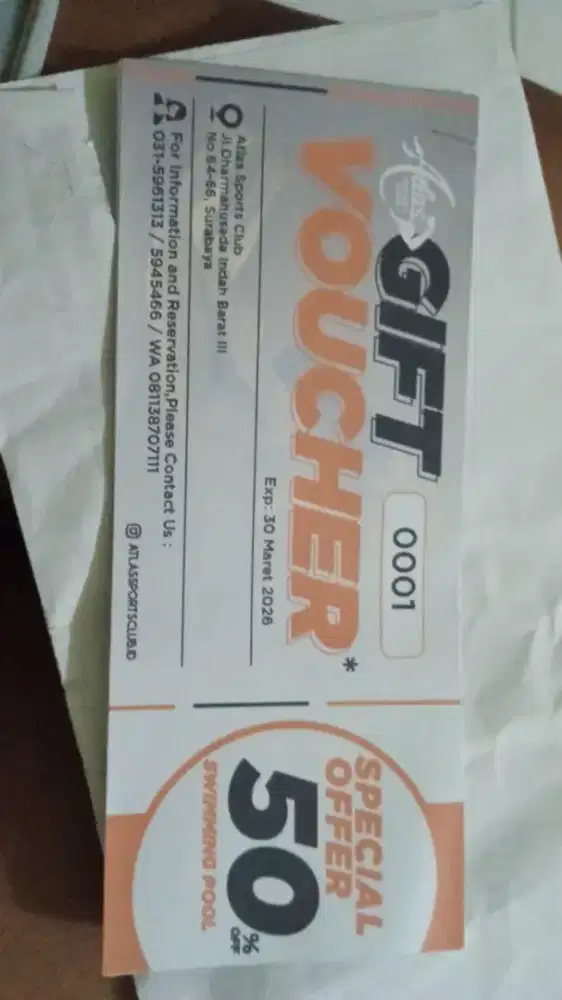 Voucher berenang atlas sport club surabaya
