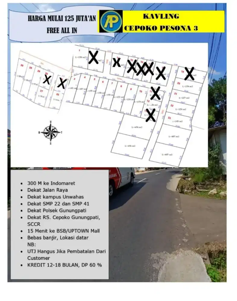 Tanah kapling murah bisa di cicil flatt