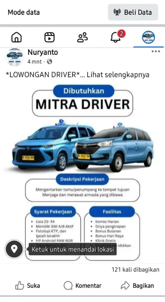 Dibutuhka secepatnya Driver
