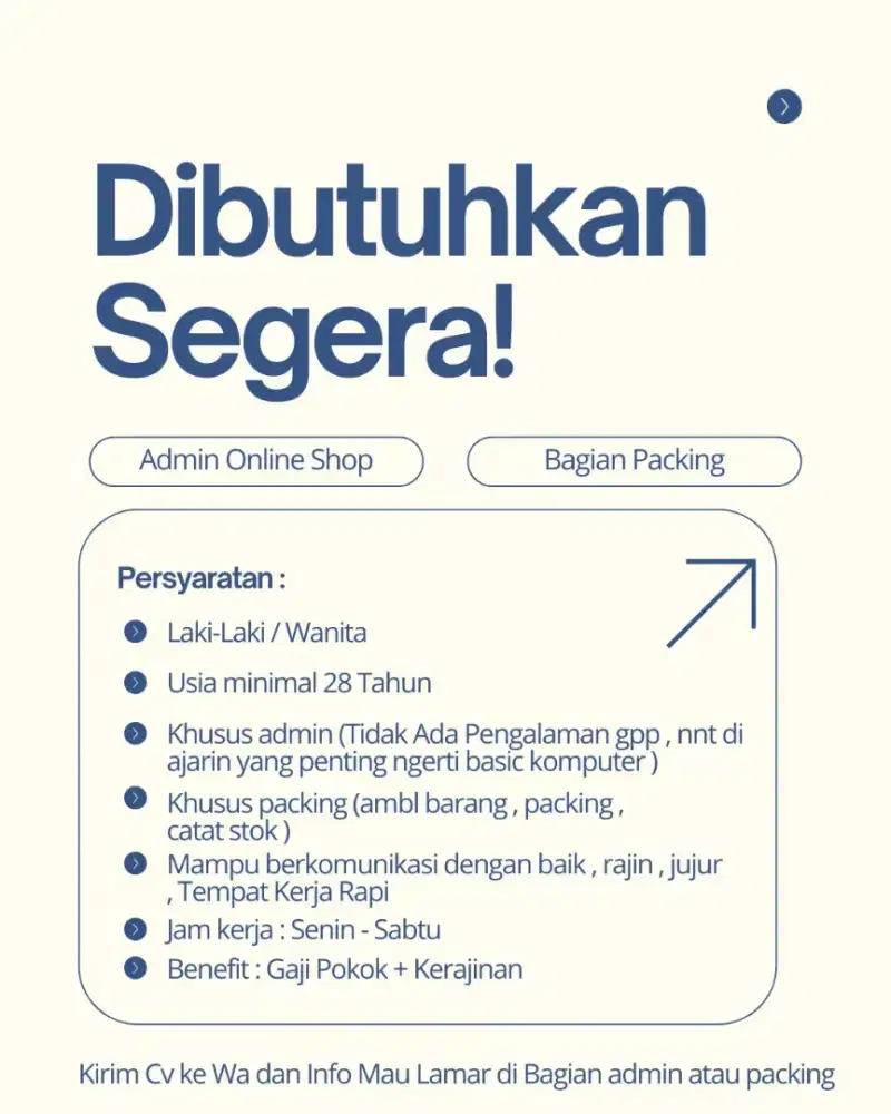 Lowker admin dan packing
