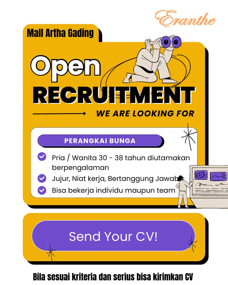 Perangkai Bunga Eranthe di Mall Artha Gading Jakarta Utara