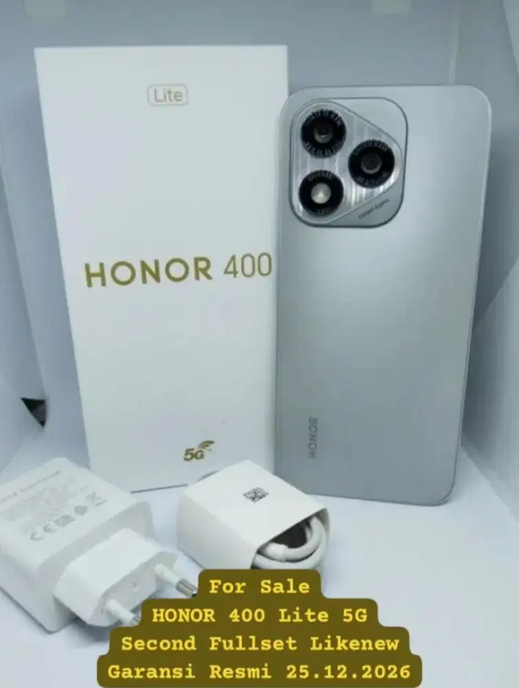 HONOR 400 Lite 5G Fullset Likenew Garansi 25.12.2026