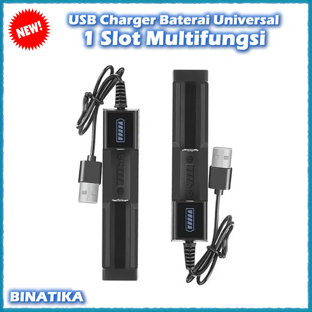 USB Charger Baterai Universal 1 Slot Multifungsi