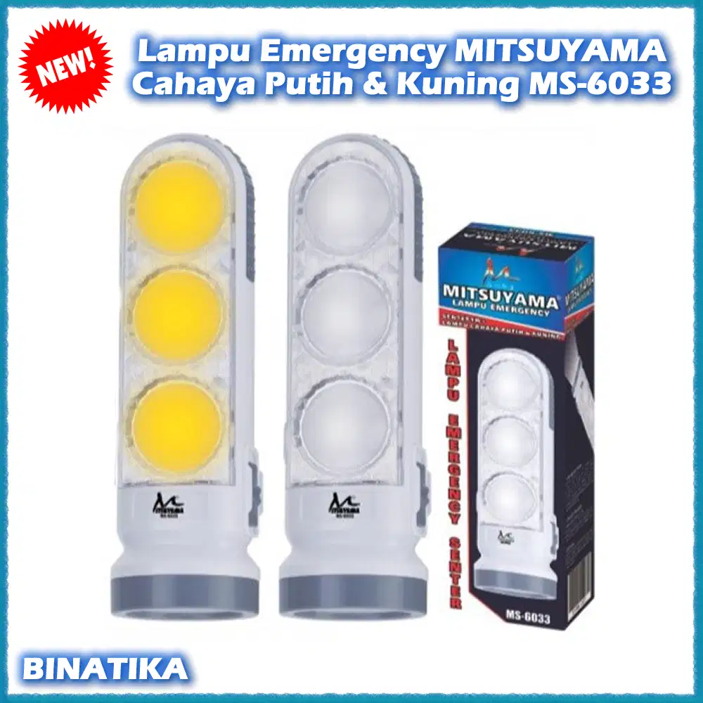 MS6033 Lampu Emergency MITSUYAMA Cahaya Putih & Kuning MS-6033
