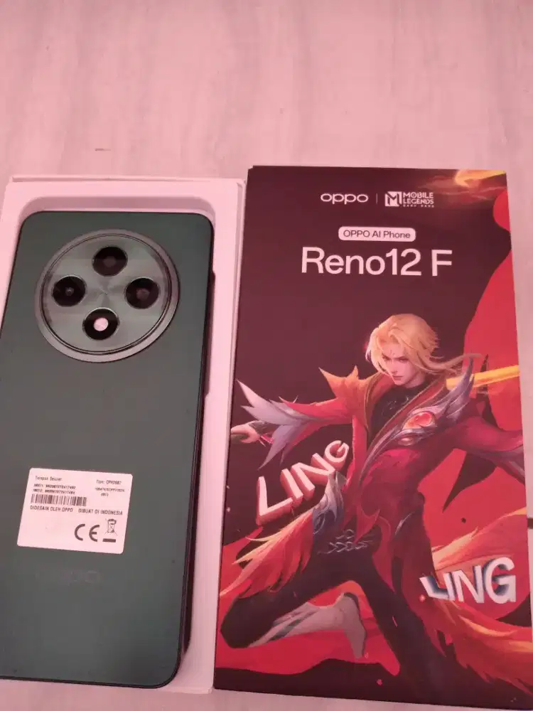 Oppo reno 12F ram8/256 kotak tanpa ces