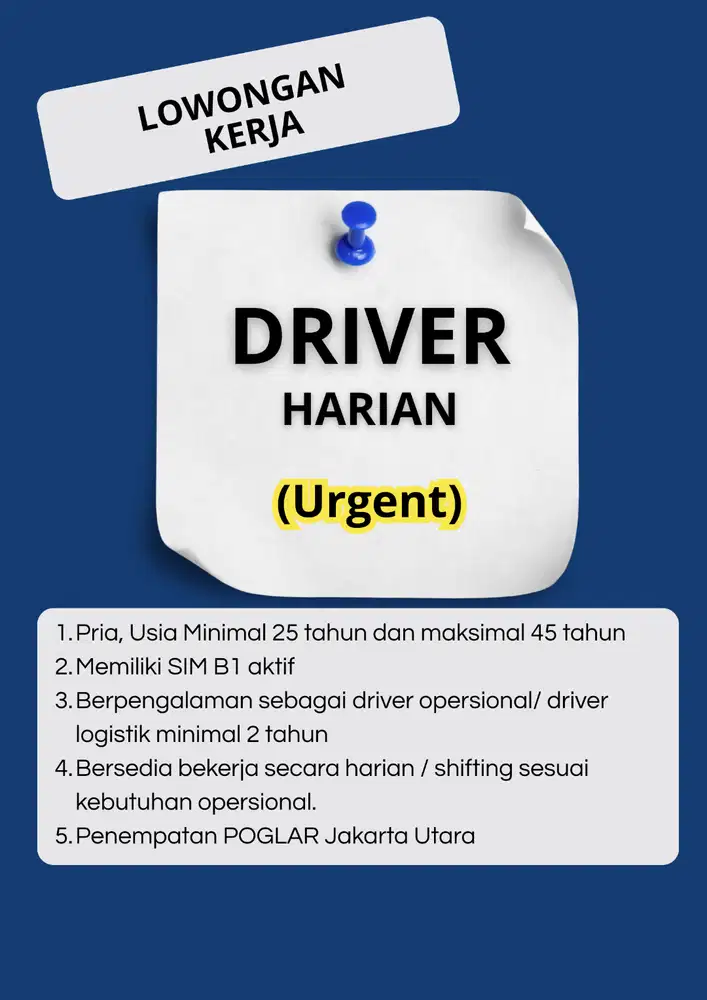 DRIVER HARIAN GUDANG