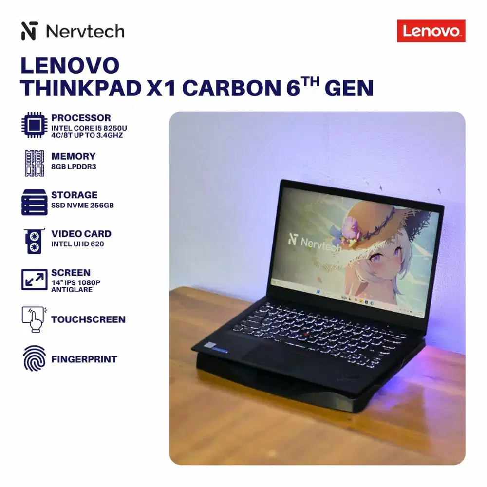Lenovo ThinkPad X1 Carbon 6th Gen Core i5 Gen 8 8GB/256GB Touch FP