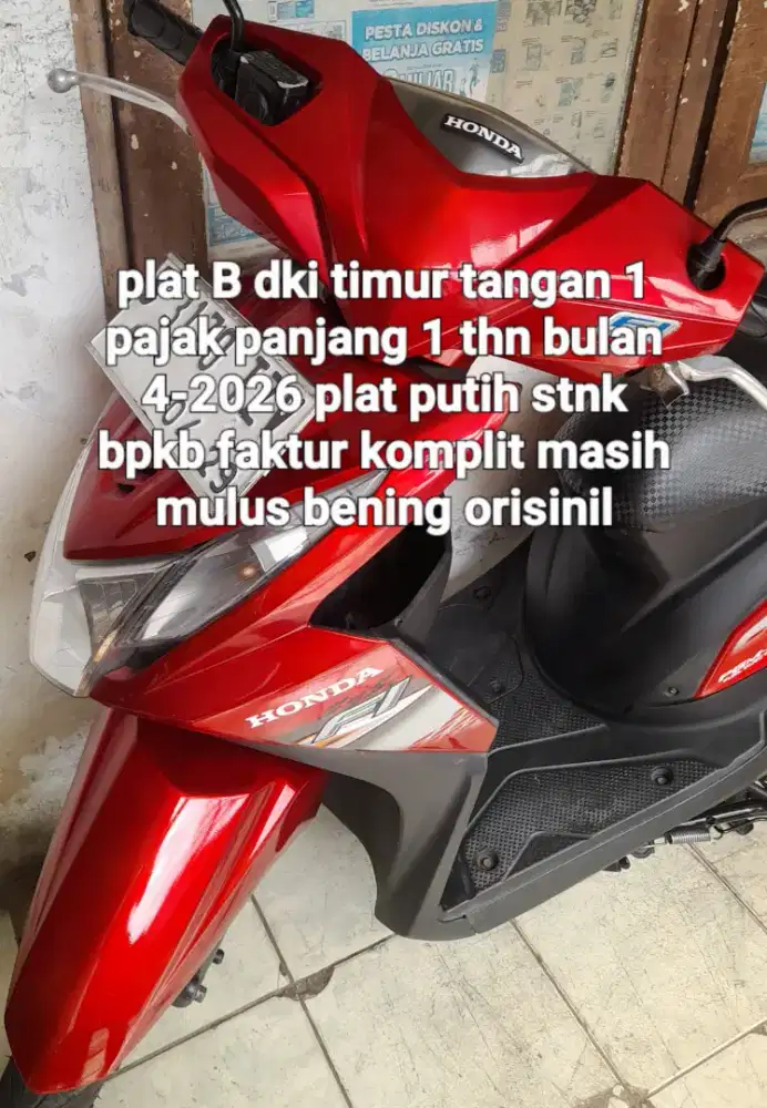 Honda beat f1 2014 cw asli merah B dki timur tangan 1 pajak pnjg 1 thn