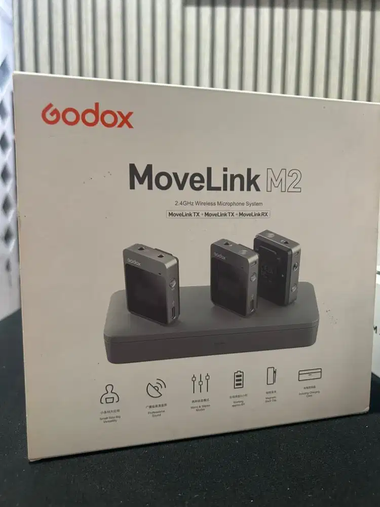Microphone Wireless Godox Movelink M2 Fullset Box mic godox