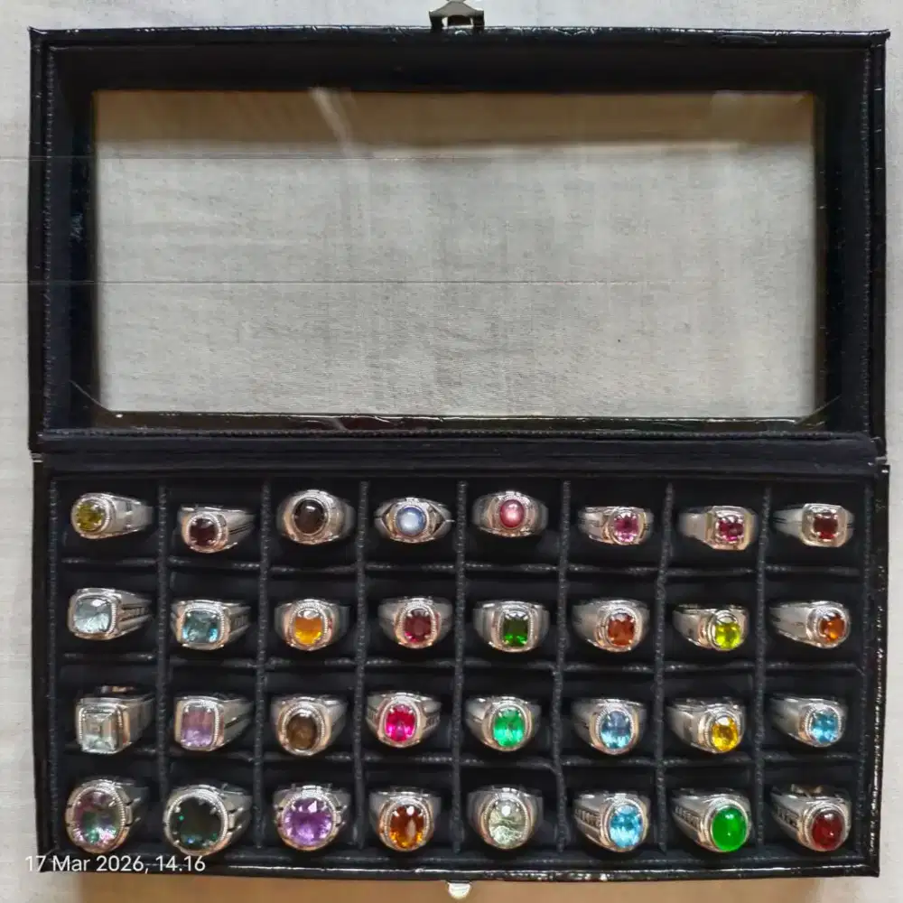 Koleksi cincin batu permata natural asli 100% (gemstone bersertifikat)