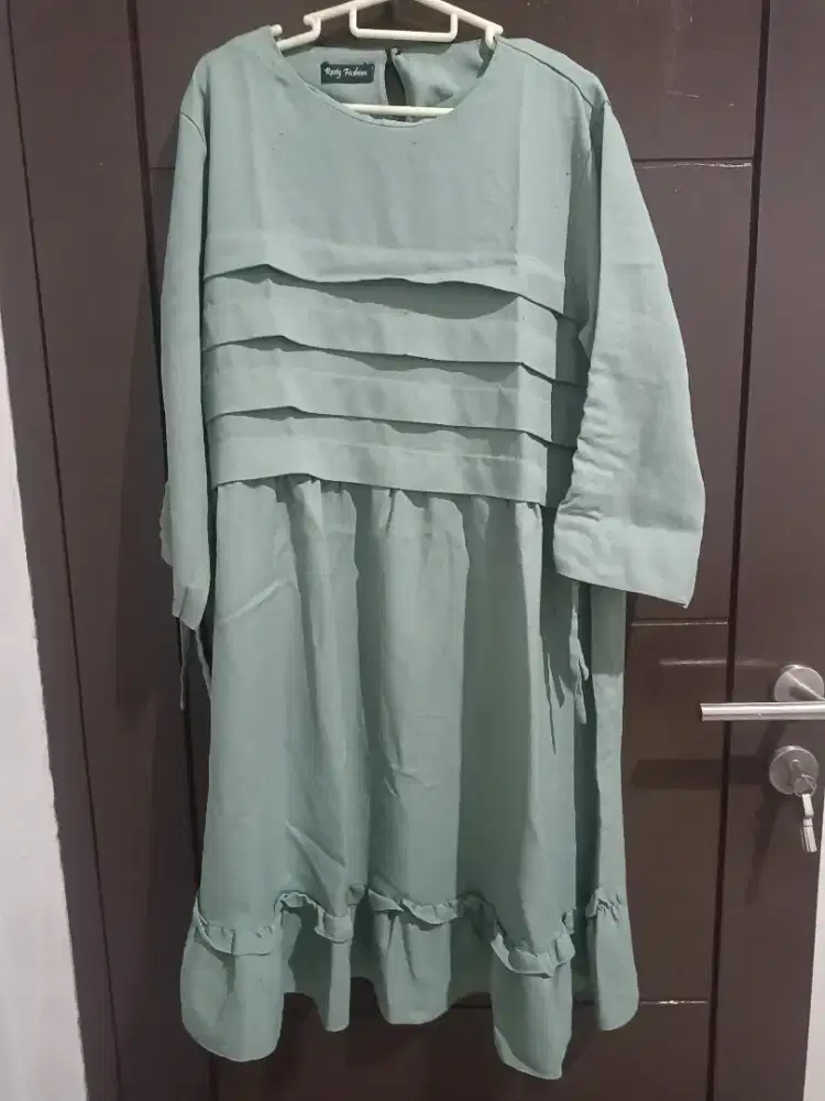 Tunik Rumbai Mint Lengan 3/4
