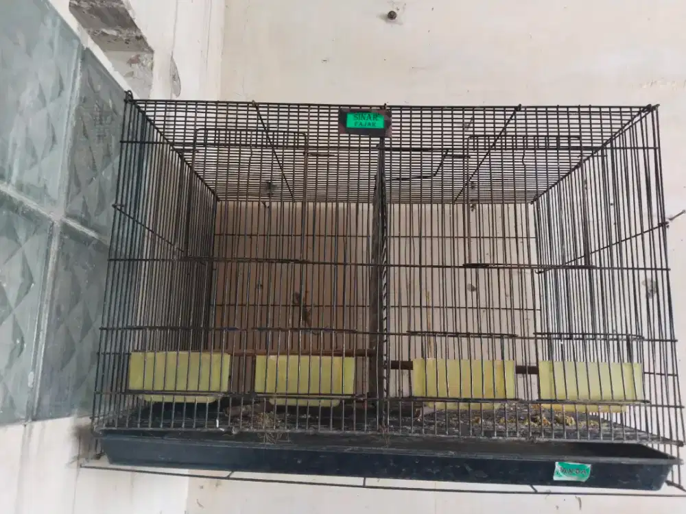 Jual kandang burung kotak besi sekat 2