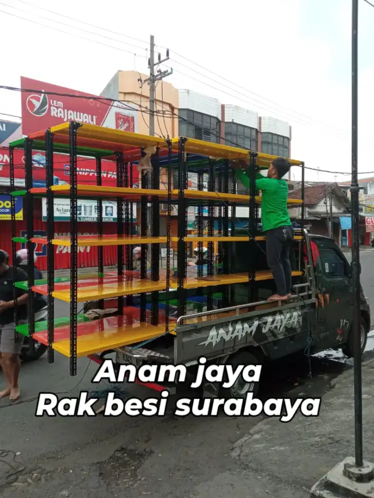 Rak besi rak buku rak siku lubang