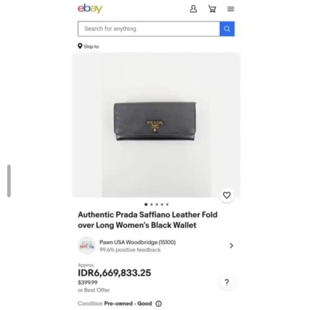 PRADA SAFFIANO LEATHER LONG WALLET WOMENS