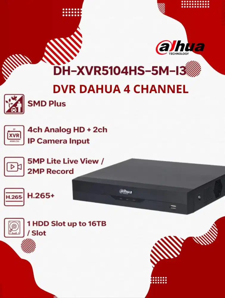 Dvr Dahua DH-XVR5104HS-5M-I3 DH-XVR5108HS-5M-I3 DH-XVR5116HS-5M-I3