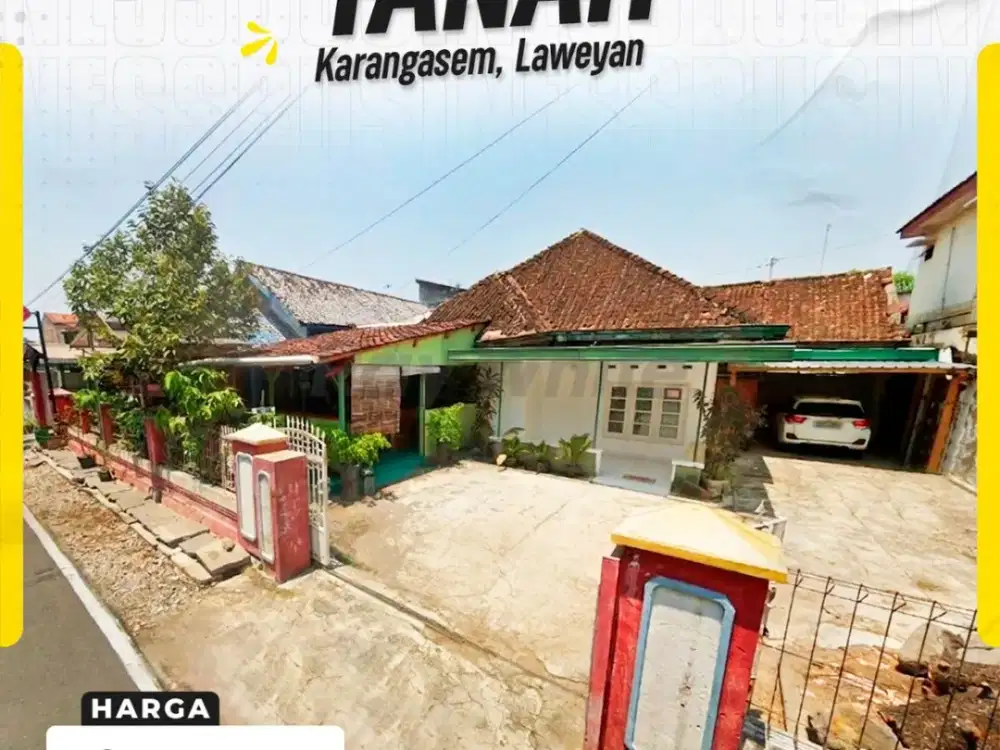 Tanah 224meter Strategis Akses Simpangan Mobil di Karangasem Laweyan Solo