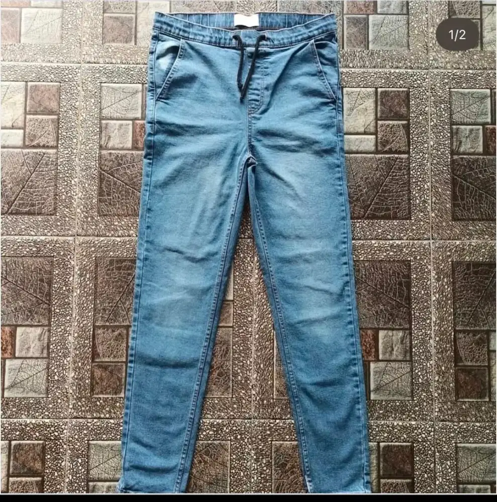 Brand new Easy slim fit Stretch Drawstring jeans Washed Blue size 30