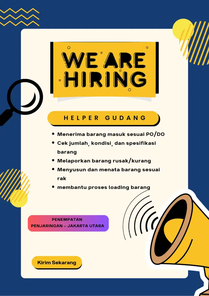 HELPER GUDANG HARIAN (URGENT)