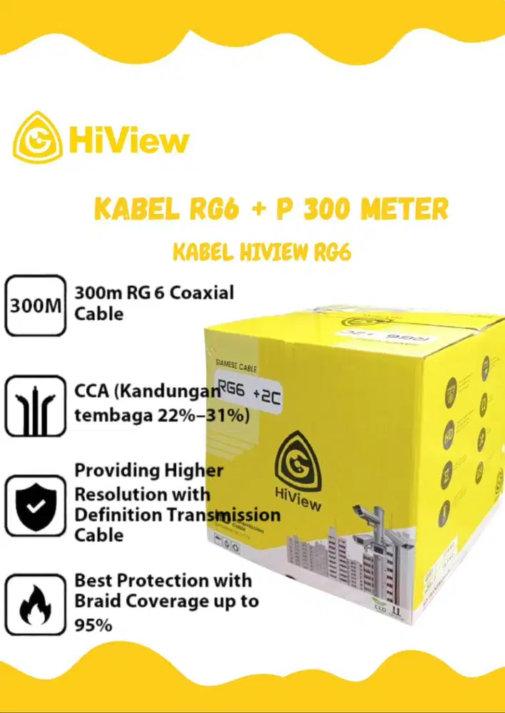 HIVIEW-RG6+P-300-METER Coaxial cable + Power RG6