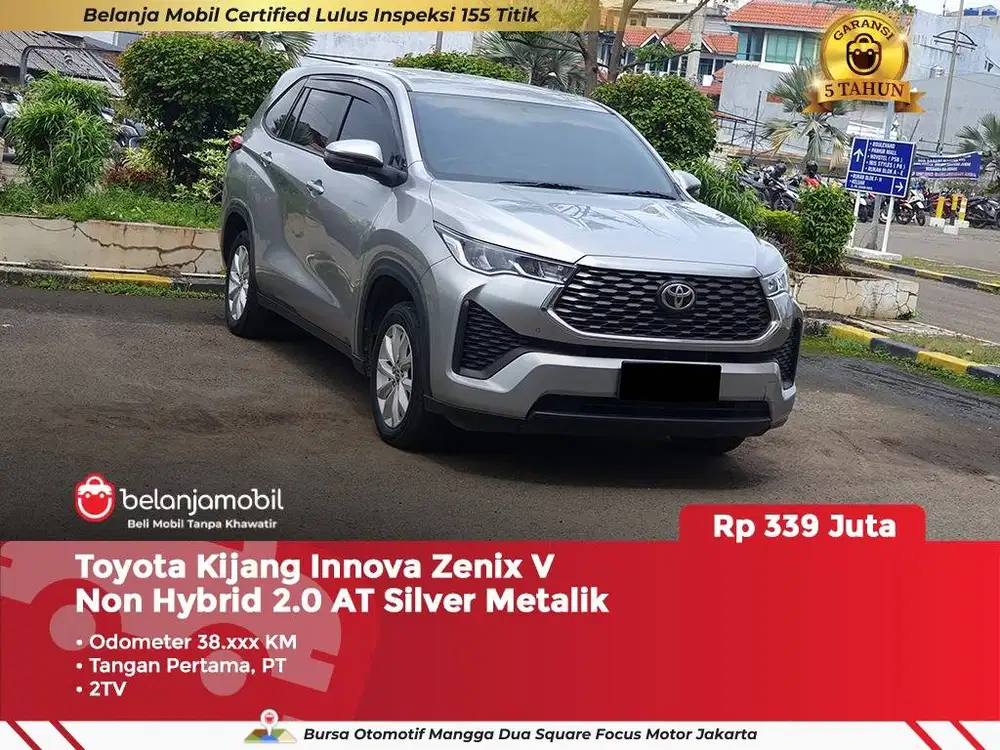 [ GARANSI 5TH ] Toyota Zenix V Non Hybrid 2.0 AT Silver 2023/2024